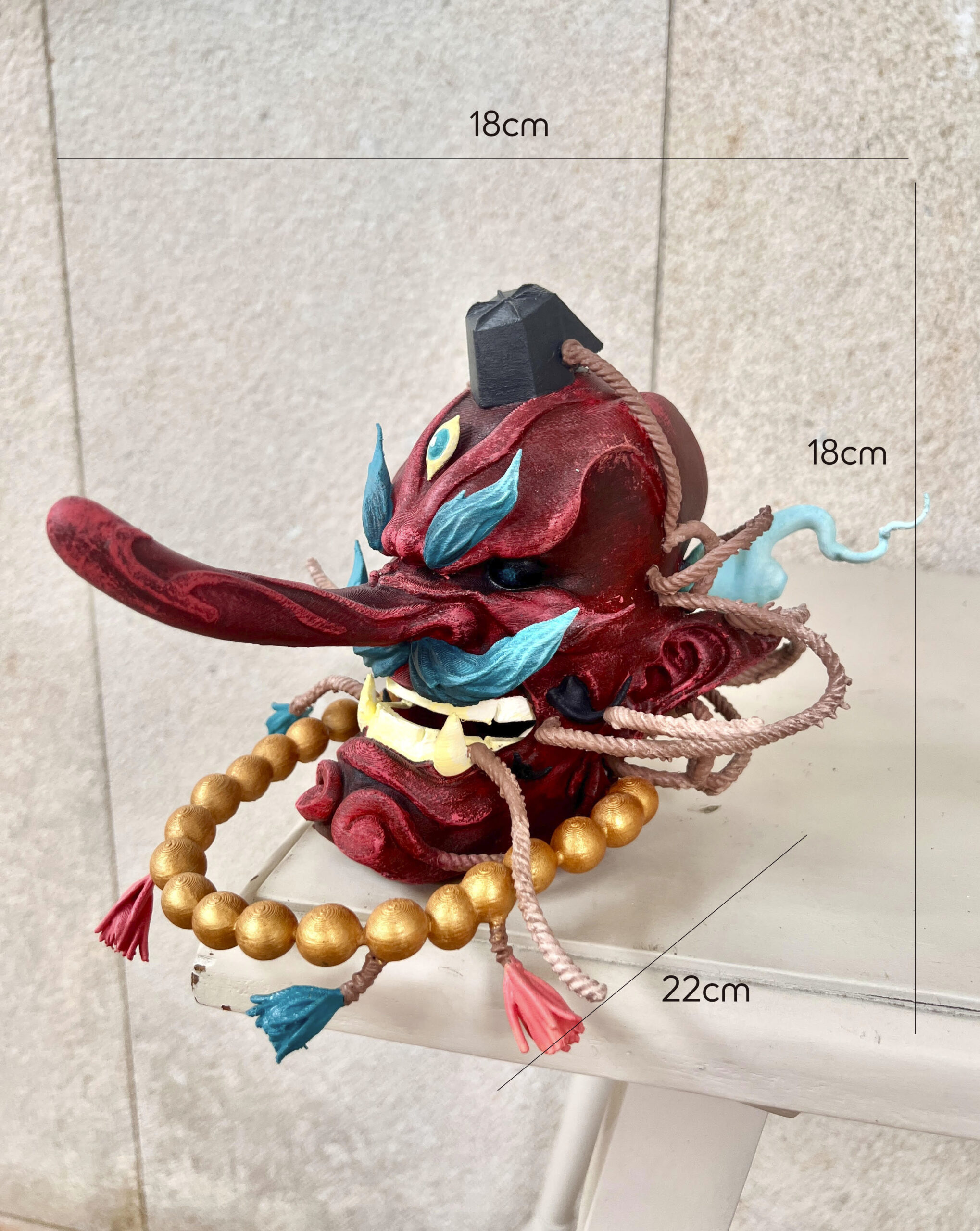 Máscara japonesa TENGU | Impresión 3D - Imagen 6